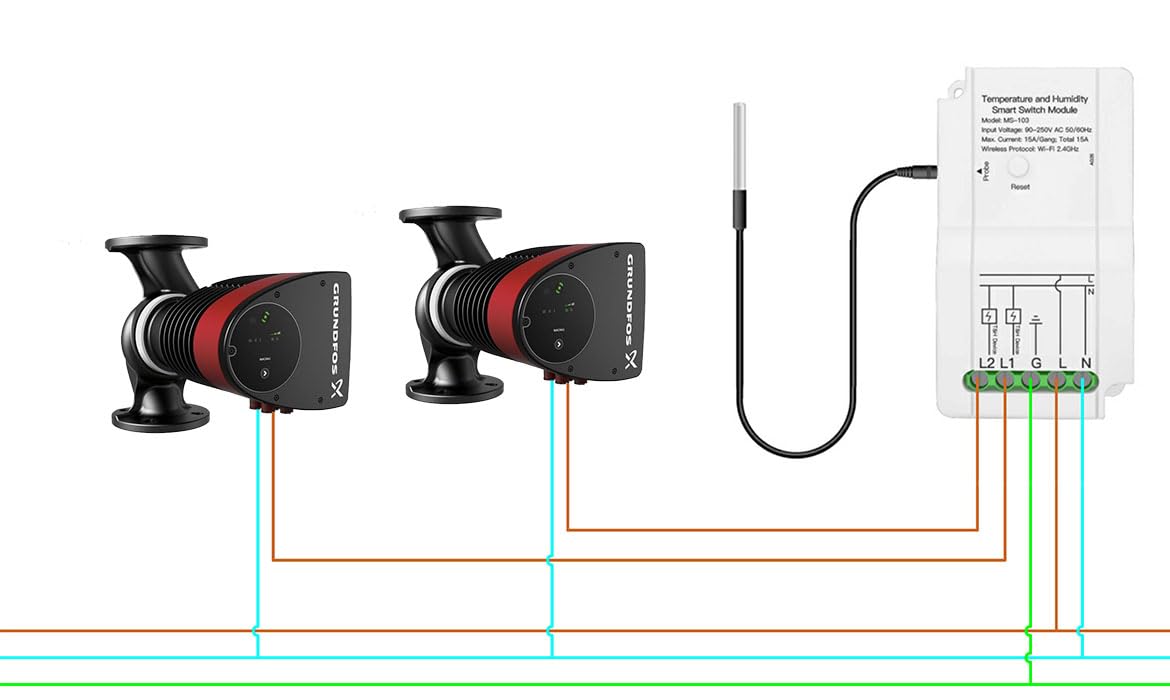 Sone Smart One WLAN 2 kanal-Steuerung 15A/3450W für Wärmepumpen, Heizung ext. Temperatursensor, Tuya App
