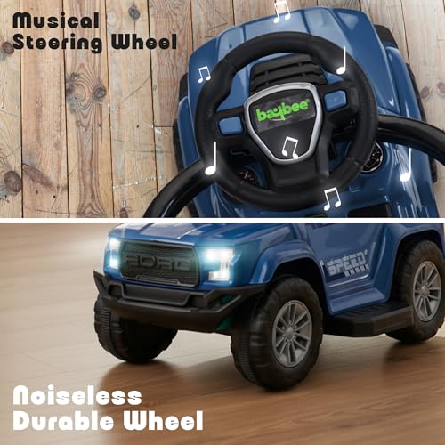 Image of Baybee Roady Pro Ride on Car for Kids | Baby Push Ride on Jeep with Parental Handle & Safety Guardrail | Rideons Toy Car with Backrest, Light & Music | Baby Ride on Cars for Kids 1-3 Years (Blue)