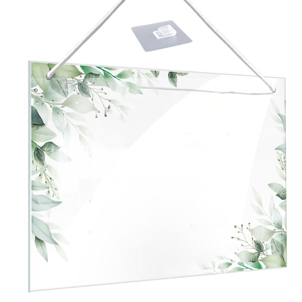VILLCASE Trocken Acryl Menütafel Abwischbar, Hängende Acryltafel Löschbare, 30x20cm, Wiederverwendbare Tafel Acryl Memotafel mit Tuch und Hängeseil, für Küche und Büro