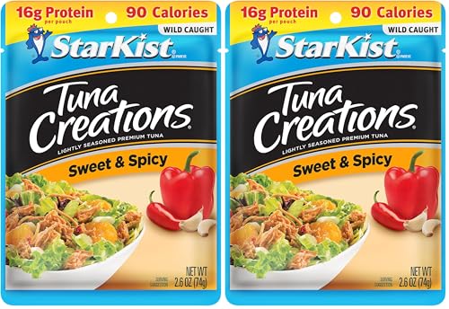 Image of StarKist Tuna Creations Sweet and Spicy Pouch (2.6 oz - Wild Caught, High Protein Shelf Stable Seafood, Gluten Free, Soy Free, No Draining, Ready to Eat for Salads and Sandwiches (Pack of 2)