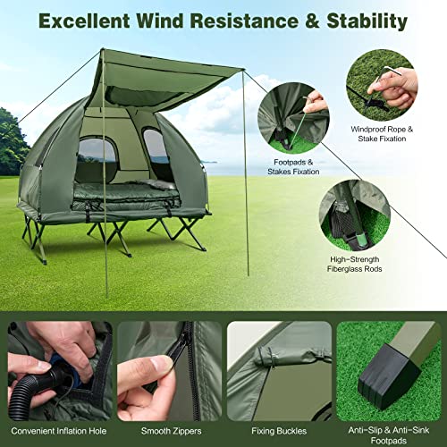 Carpa plegable impermeable con bolso y colchón para camping miniatura 5