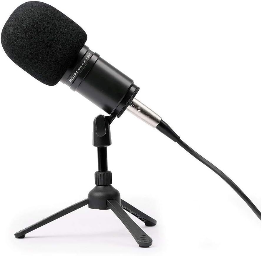 Zoom PodTrak P4 Portable Multitrack Podcast Recorder + Zoom M-1 Mic + Headphones + Windscreen + XLR Cable + Tabletop Stand + 32GB Memory Card + 4 AA Batteries and Charger + Cloth – Top Value Bundle