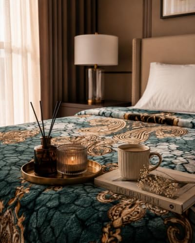 Image of Signature Blanket Single Bed Mink Blanket Single Ply for Extreme Winters (Blue)