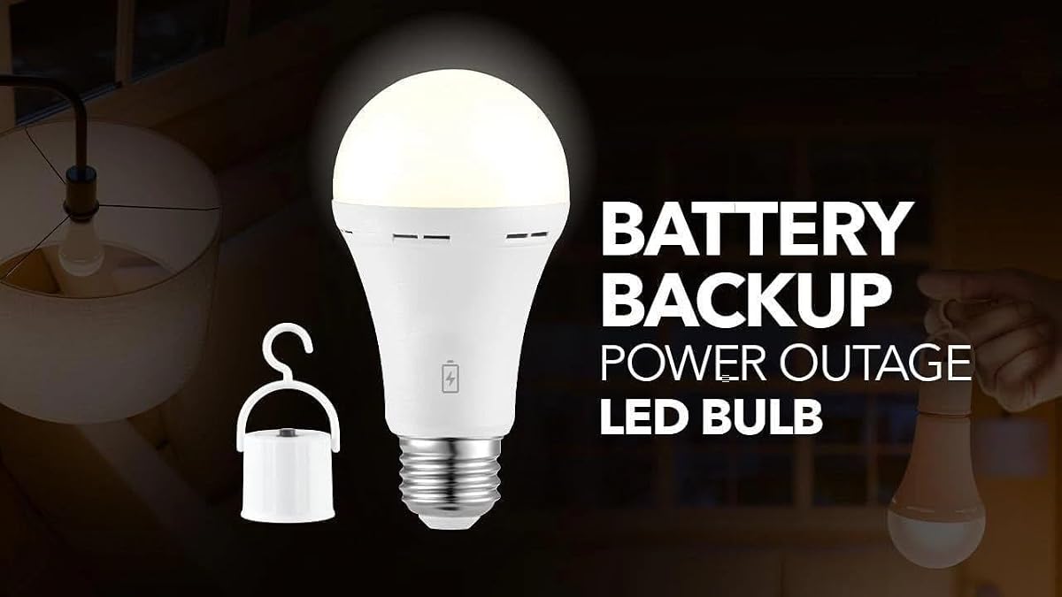 Globes Power Reserve Battery Backup Bulb, 6 Pack + 2 Portable Sockets