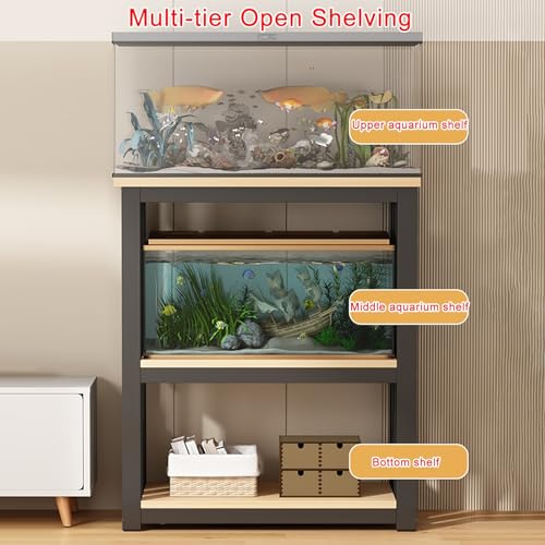Estante para Acuario Resistente Blanco de 3 Niveles 40x30x100 cm 3