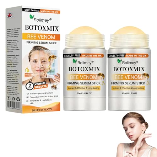 Rolimey Bee Venom Firming Serum Stick 2026 New Rolimey Bee Venom Cream Natural Ingredients for Moisturizing Anti Aging Restore Elasticity - All Skin Types (2 pc)