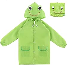 KSJEHW Bambini Impermeabile Giacca da Pioggia Poncho da Pioggia Bambina Incappucciato Riutilizzabile Cappotto di Pioggia Bello Come Materiale e ha la Sua Sacca 3-8 Anni