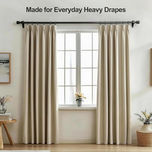 Curtain Rods for Windows 32-58", 1 Inch Heavy Duty Adjustable Drapery Pole - image 3
