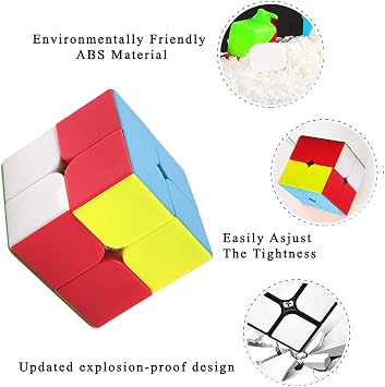 2x2 Speed Cube, Classic 2x2 Cube Puzzles Toy (Stickerless)