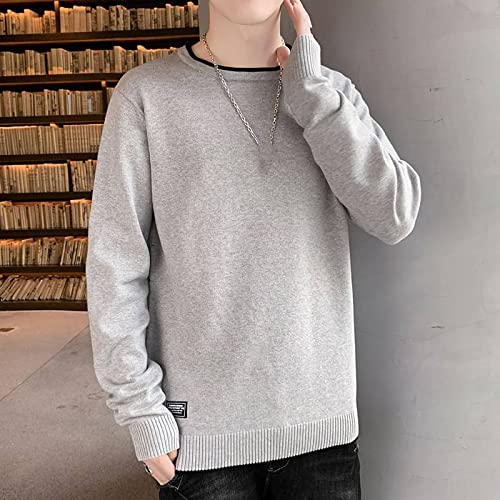 Pull à col rond hommes chaud d'hiver manches longues coton