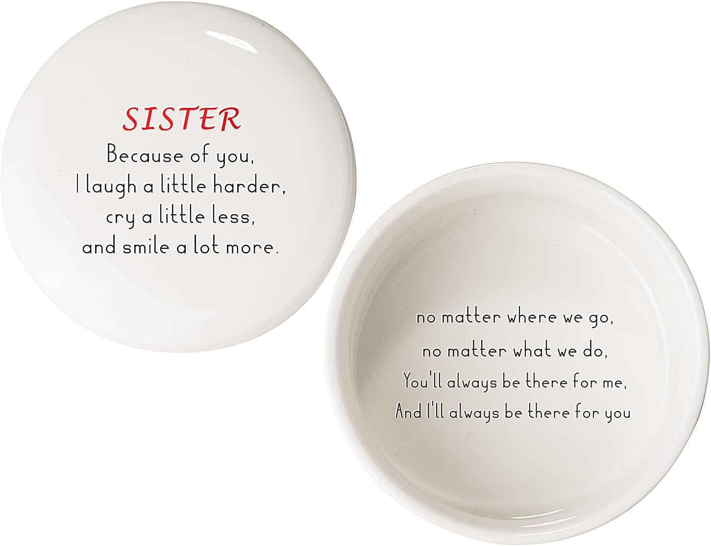 Sister Gifts Ceramic Jewelry Dish, Personalized Trinket Box, Birthday Gift for Sister, Sisters Birthday, for Sis Christmas, Sis Will Always Be There, Friendship Christmas Thanksgiving Gift for Sisters