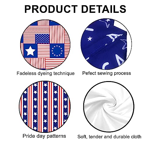 Patriotic Dog Bandanas, Double Sided 2 Pack Holiday Puppy Bandanas, American Flag Stars Square Dog Kerchief Independence Day Dogs Gifts (05) #TOP6