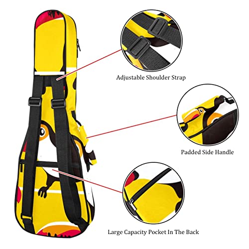 Housse pour ukulélé Toucans Oiseau Sac de transport avec sangles réglables - Les Beatles, Paul McCartney, John Lennon, RIngo Starr, George Harrison Housse pour ukulélé Toucans Oiseau Sac de transport avec sangles réglables – Image 4