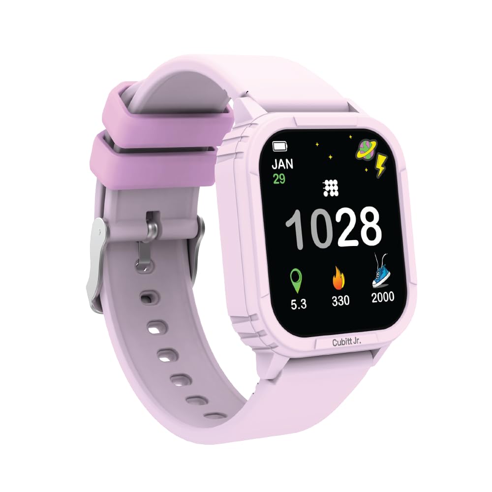 Cubitt Jr. Smartwatch Fitness Tracker per bambini e ragazzi con giochi, contapassi, monitoraggio del sonno, cardiofrequenzimetro, calcolatrice, monitoraggio attività, touchscreen AMOLED da 1,75