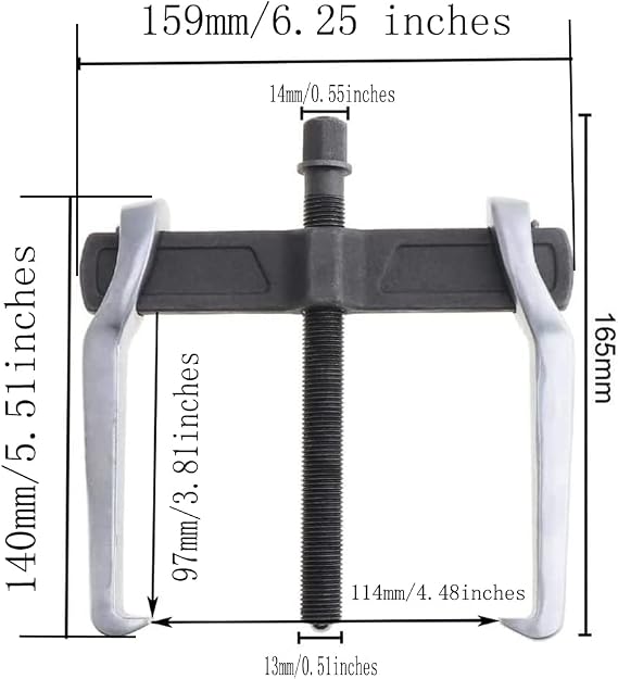 CR-V Single Hook Two Claws Puller Separate Lifting Device.TAO+ Stores Offer 6 Different Sizes of 2 jaw Puller for You to Choose to Deal with