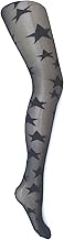 Women's Star Pattern Tights – 20 Denier - Sheer Black Fashion Pantyhose for Women- Great for Festivals, Costumes, and Everyday Wear
