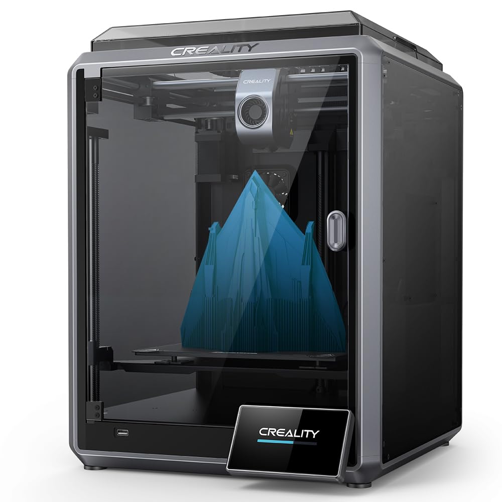 Creality K1 3D Printer with Auto Leveling 600mm/s Printing Speed 2000mm/s² Acceleration, 300℃ High-Temp 32mm³/s Flow Hotend Dual-Gear Direct Extruder Build Volume 8.66x8.66x9.84 inch