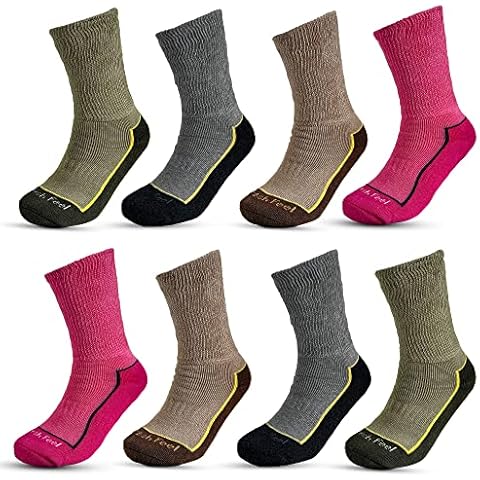 Ladies 4 Pair Ultimate Cotton Rich Outdoor Walking Hiking Socks Cushioned Comfort Sole UK 4-7 Cover