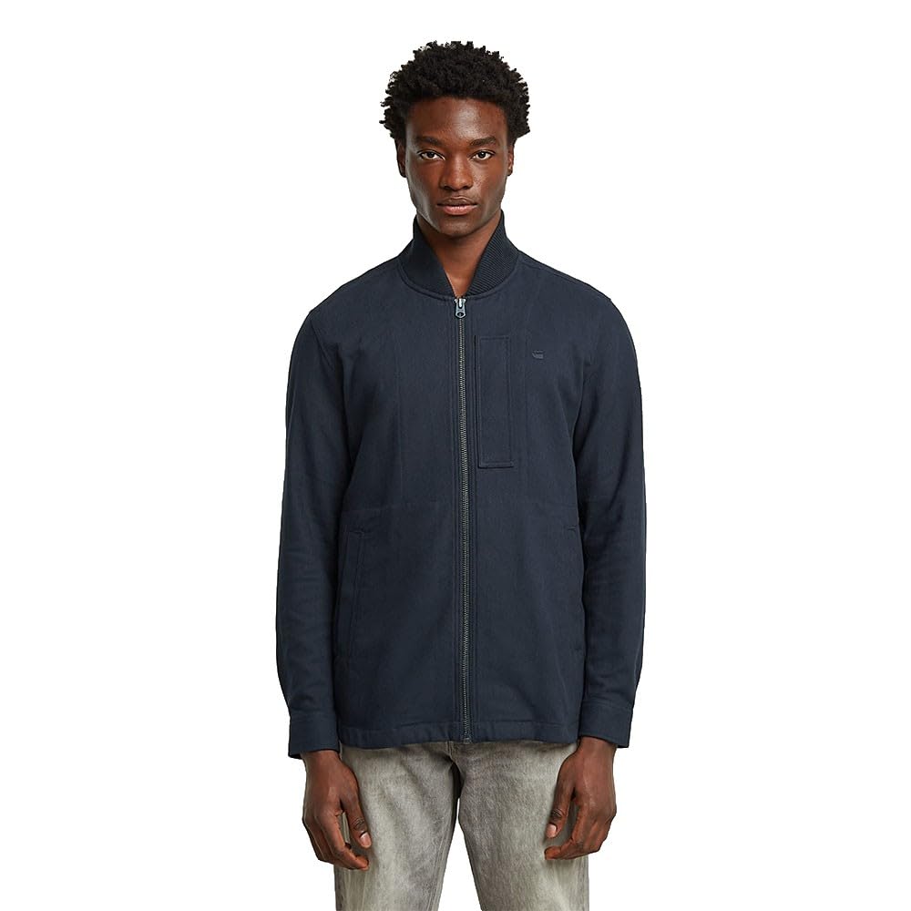 G-STAR Bomber Collar Zip Overshirt Giacca, Blu (Salute D26813-D750-C742), XL Uomo