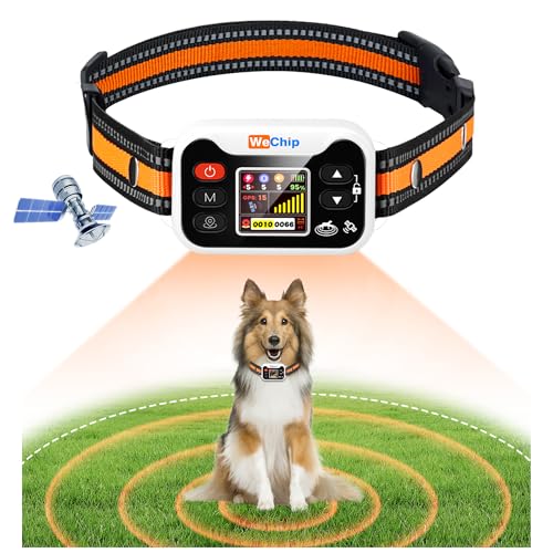 GPS Dog Collar with 3 Correction Mode,Wireless Dog Fence System with Open Outdoor,Range 25-6560 FT, IPX7 Waterproof (Orange White)