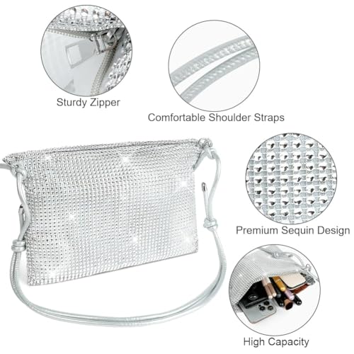 Image of OSDUE Evening Bag Clutch Purses for Women, Rhinestones Purse, Sparkling Envelope Evening Bag