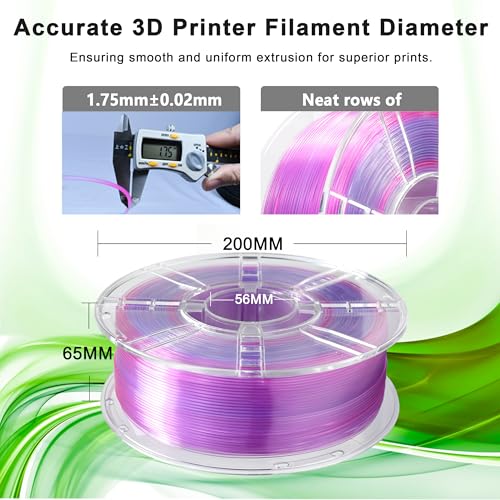 Image of iBOSS Gradient PLA Plus (PLA+) 3D Printer Filament 1.75mm+ /-0.02mm, 1kg Spool (2 2lbs) Transparent Dual Color 3D Printing Filament, PLA Pro 3D Filament, Fit Most FDM Printer(Transparent Purple Blue)