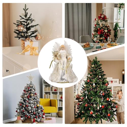 Ángel de Navidad de punta de árbol, decoración ideal para regalar 5