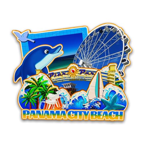 Imán decorativo madera Panama City Beach 3D miniatura 1