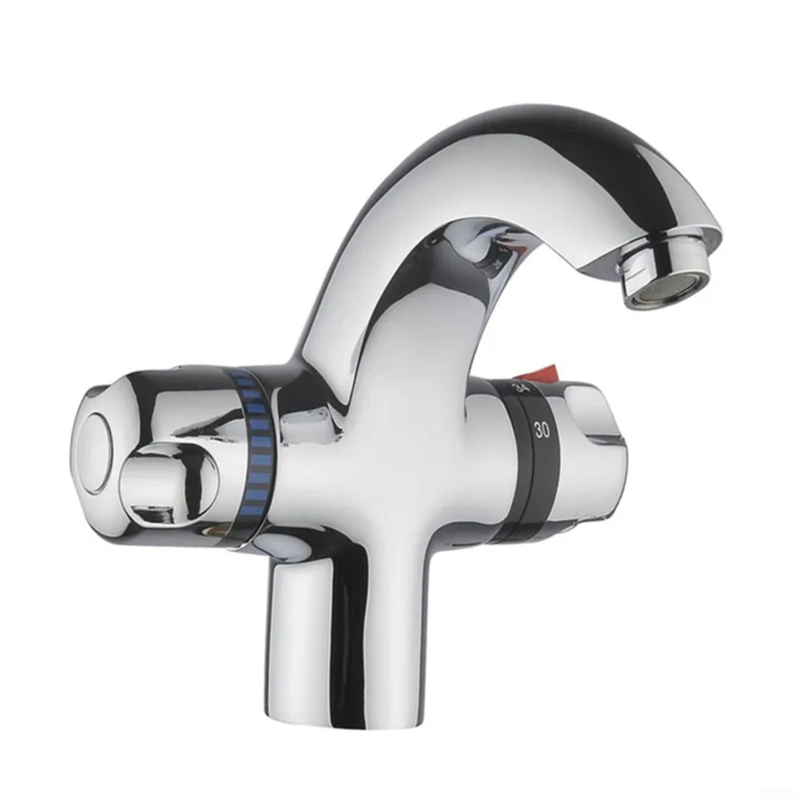 Mitigeur thermostatique cuivre argent haut de gamme à fixation murale