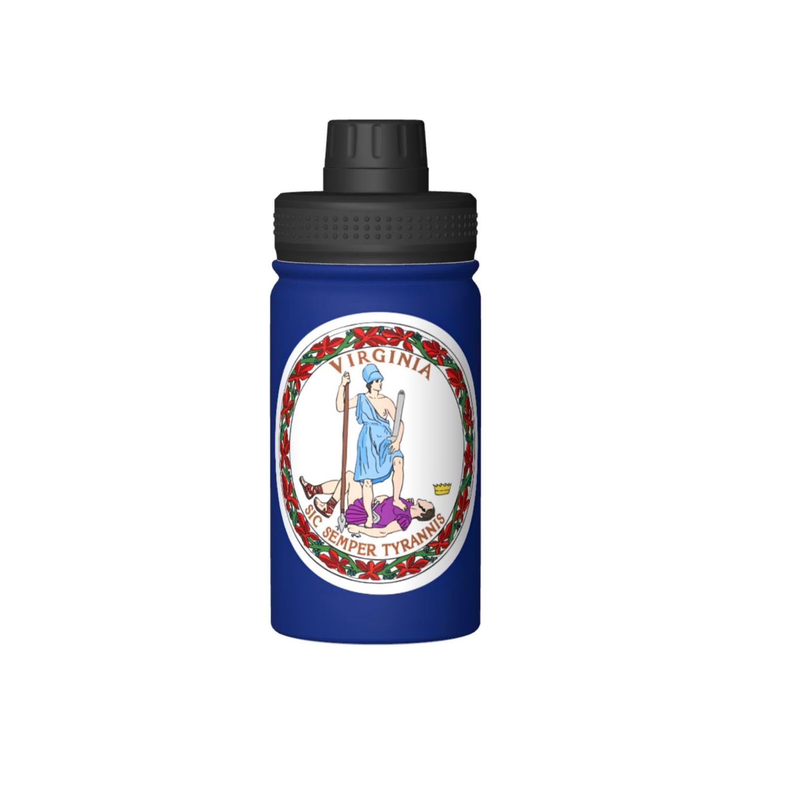 Bottiglia d'acqua spaziale con stampa bandiera della Virginia, 350 ml, in acciaio inox, borraccia termica per lo sport, per la scuola e le attività all'aperto