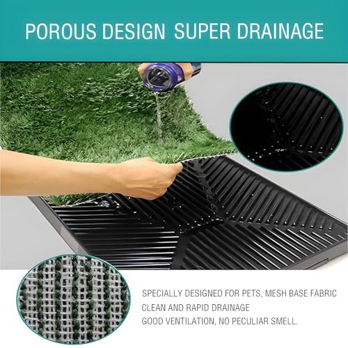 Image of Dog Urinal containing 2 Replaceable lawns, Dog Potty Grass .Portable pet bedpans that can be Washed， Suitable for Almost All Types of Dogs. Length: 25 inches. Width 20 inches. Height: 3 inches