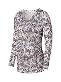 ESPRIT Maternity Damen T-shirt Nursing Long Sleeve All-over Print T Shirt, Blue - 300, 34 EU