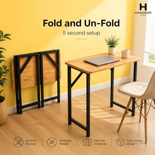 Image of Hanamori Work Mate (Self-Installing) | Foldable Study & Work Desk | No-Tools Setup | Laptop Table for Home Office & WFH | Portable Laptop Table | 5 Secs Step-up