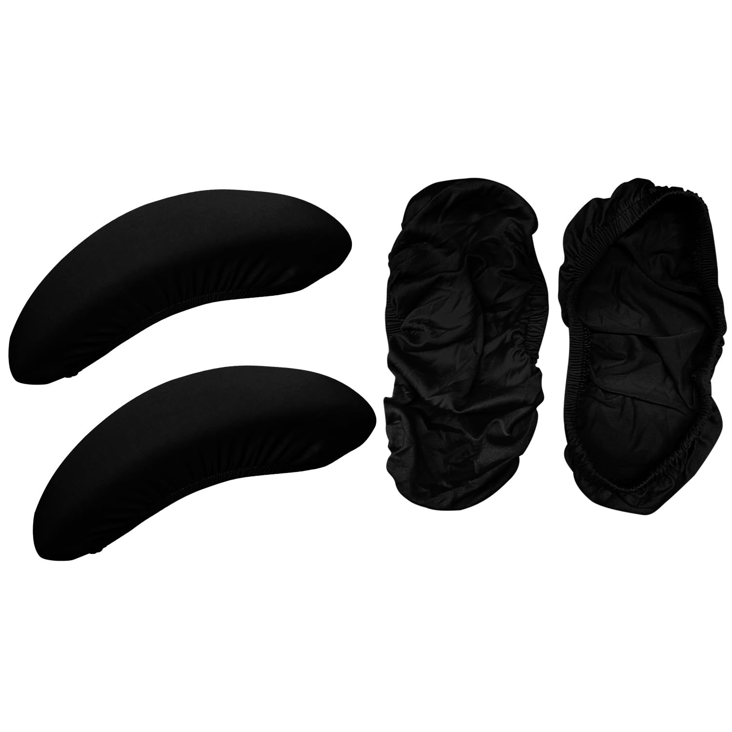 HOKIPO 'SereneSolids' 140 GSM Armrest Covers for Office Chair (Elastic Style), 1 Pair, Black (AR-5933-BLK)