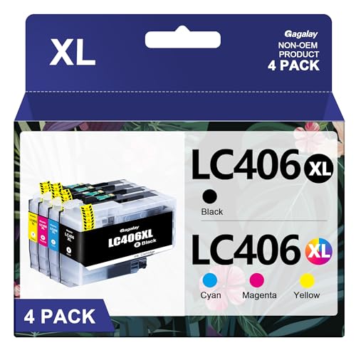 Image of LC406XL Ink Cartridges for Brother Printer Compatible with Brother MFC-J4335DW Ink Work for MFC-J5855DW MFC-J6555DW MFC-J4535DW Printers (4 Pack, Black and Color)