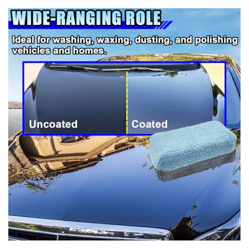 Image of 12PCS Ceramic Coating Applicator Sponge, 4.13'' x 1.84'' Microfiber Car Detailing Applicator Pad, Rectangular Car Foam Cleaning Pad, Auto Polishing Pad for Wax, Paint, Sealant (Blue)