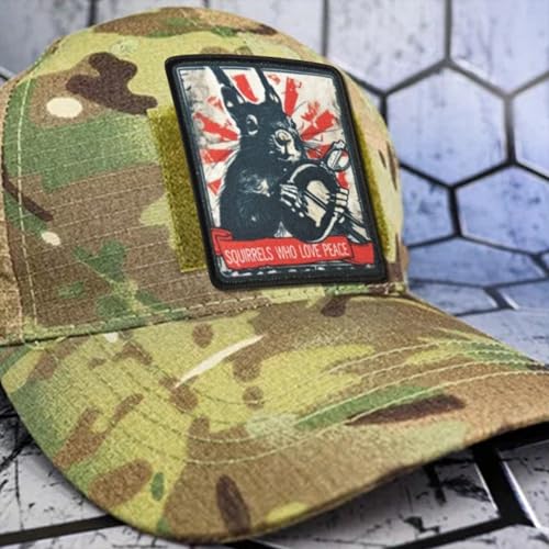 Patch écusson écureuil de la paix à scratch pour veste et sac