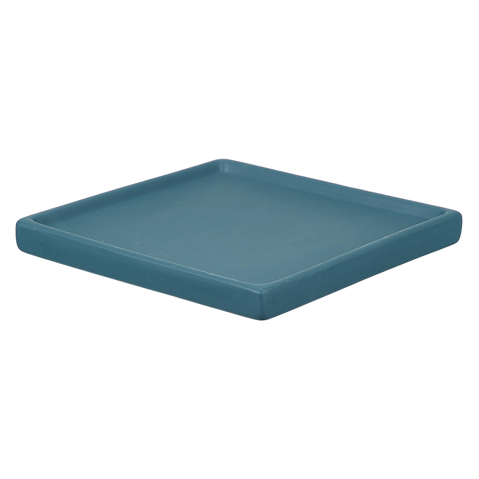 YELARXI 6.3 Inch Ceramic Plant Saucers, Square Flower Planter Water Trays Ceramic Plant Saucer Pot Tray -Fitting for (Outdoor/Indoors/Garden/Planting/Water/Flower/Coffee) Navy Blue