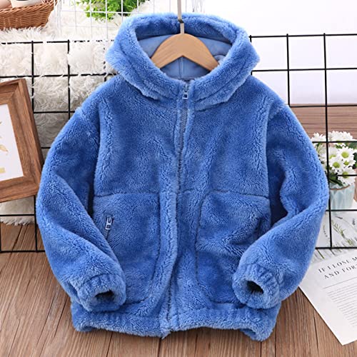 Thick Fleece Zipper Coat for Teen Girls Hooded Solid Color Plush Jacket with Pockets Kids Boys Soft Comfy Clothes4