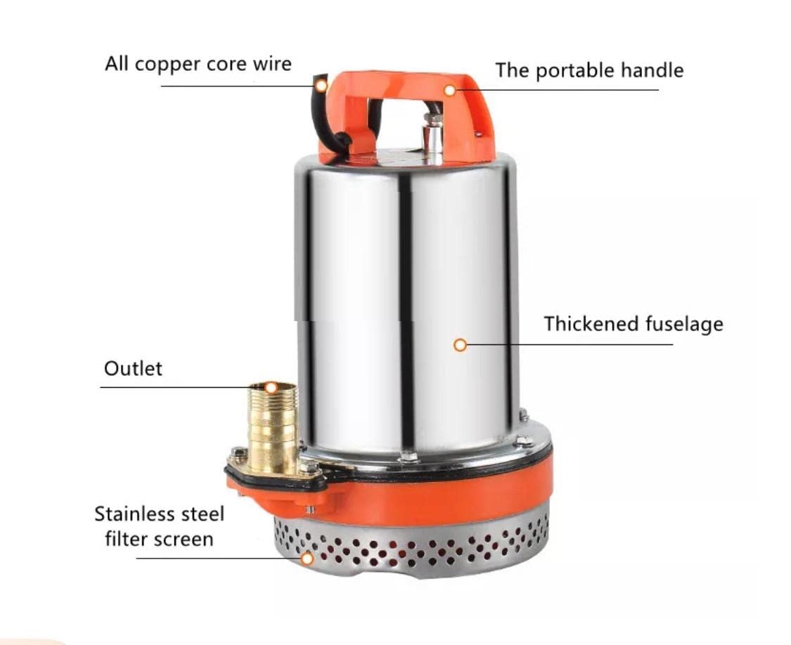 Asian Pumps & Machineries DC 12V 150W Solar Submersible Water Pump Solar Panel or Battery Operated Water Pump Head 25-30 Feet 4000Lph Stainless Steel Cable Length 2M & Pipe size 1” For Water Transport, Marine Boat - Image 6 thumbnail