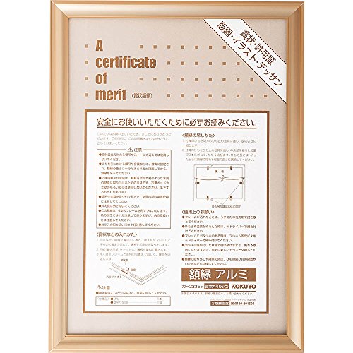 コクヨ(KOKUYO) 額縁 アルミ 賞状A4 ゴールド カ-223K