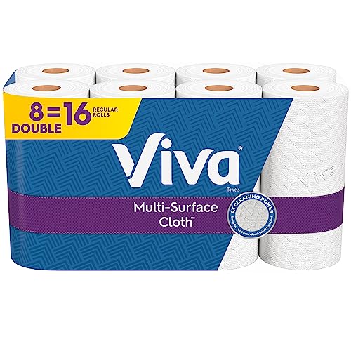 Image of Viva Multi-Surface Cloth Paper Towels, Choose-A-Sheet - 8 Double Rolls = 16 Regular Rolls (110 Sheets Per Roll)