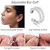 ORAZIO 4 STÜCK 925 Sterling Silber Ear Cuff Set für Frauen CZ Non-Piercing Fake Helix Knorpel Manschette Ohrringe Set Hypoallergen Funkelnde Runde Huggie Knorpel Ohrring Schmuck Geschenke #5