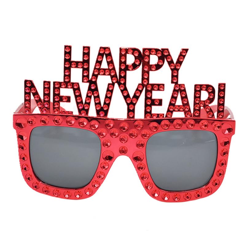 Cabilock Gafas Divertidas De Fiesta para Nochevieja Accesorios De Fotos con Texto Feliz añO Nuevo para Mujeres Y Hombres DecoracióN De Fiesta 2023