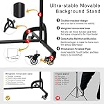 7x10ft White Photo Backdrop with Stand,Movable Photography Backdrop Stand Kit with Wheels and White Screen Backdrop Background for Photo Shooting,Video Recording，Events, Party - Image 4