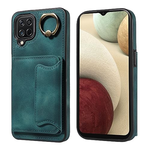 Housse Samsung Galaxy A12 4G antichoc avec béquille et double aimant vert
