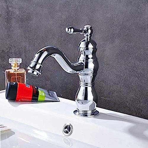 Robinet de lavabo chromé anti corrosion pour eau chaude froide - 2