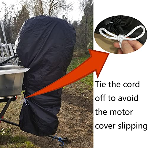 Flymei Boat Motor Covers, Full Outboard Motor Cover With 420D Heavy Duty Oxford Fabric Extra Pvc Coating,Waterproof Outboard Engine Covers Fit For Motor 100-150 Hp #TOP2