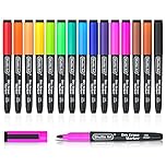 Shuttle Art Whiteboard Markers, 15 Colours Magnetic Whiteboard Pens with Eraser, Fine Point Dry Wipe Markers for Writing On Whiteboards, Weekly Planner, Marker Pens for Office
