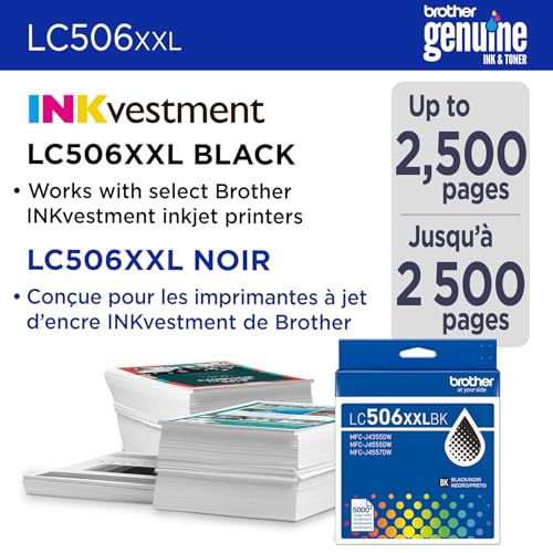 Image of Brother Genuine LC506XXLBK Super High Yield Black Ink Cartridge (for use INKvestment 4355, 4555, and 4557 Printers)